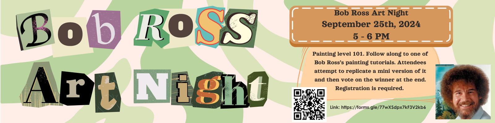 Bob Ross Art Night Sept feature graphic