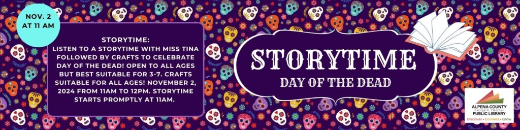 Day of the Dead Story time celebration feature graphic